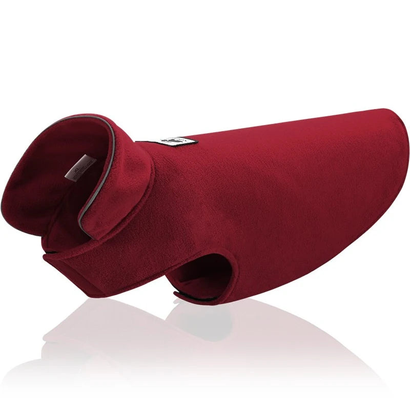 Red dog coat on a white background