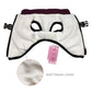 White fleece pet mask with black trim and soft fleece liner feature, on a white background.