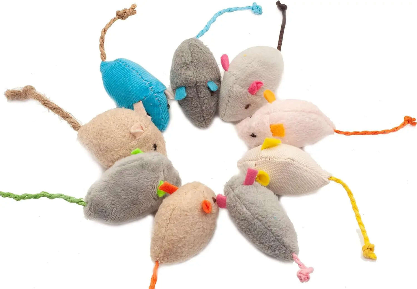 Rattle Catnip Mouse Toy Pack – Faux Fur Interactive Mice for Indoor Cats & Kittens