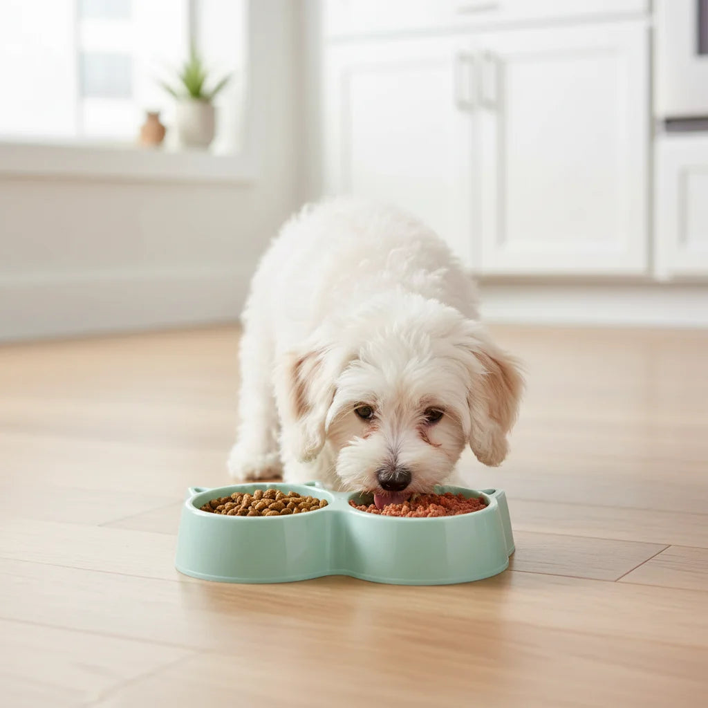 Cat Bowls Double Food Water Feeder Non-Slip Pet Feeding Dish Durable Pet Supplies