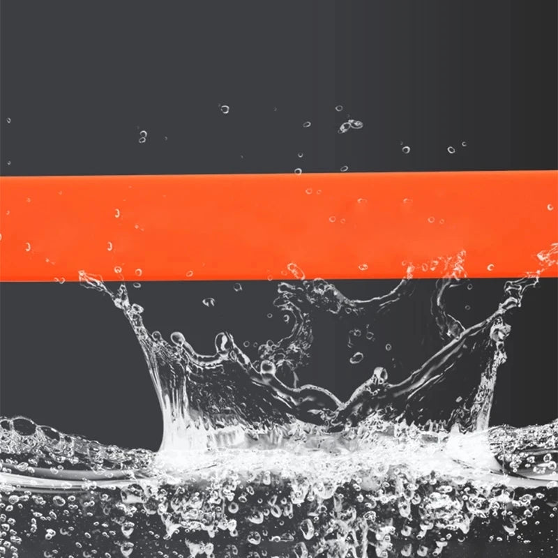 Orange stripe with water splash design on a black background