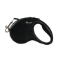 Black retractable dog leash with 'Pet Dog' branding on a white background