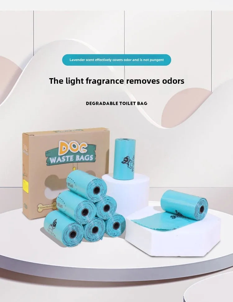 Doc Waste Bags packaging with rolls and a box on a white surface.