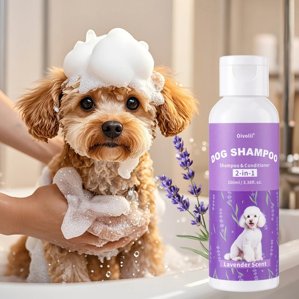 Dog Shampoo And Conditioner 2-in-1 Lavender Fragrance Cleansing Decontamination Refreshing Smooth Coat Soft Hair