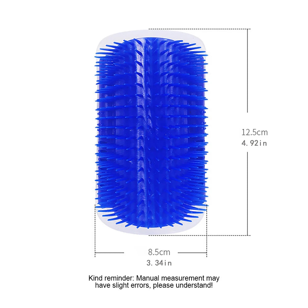 Blue brush with measurements on a white background
