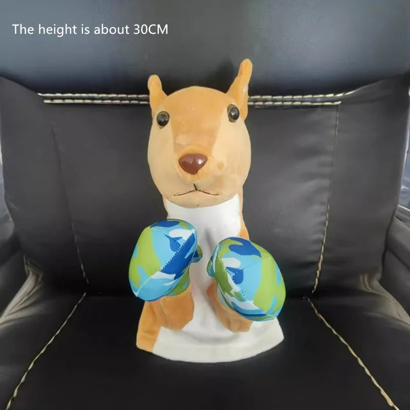 Kung Fu dog hand doll toys, boxing kangaroos, plush funny, interactive fun, sound effects, funny electric toys