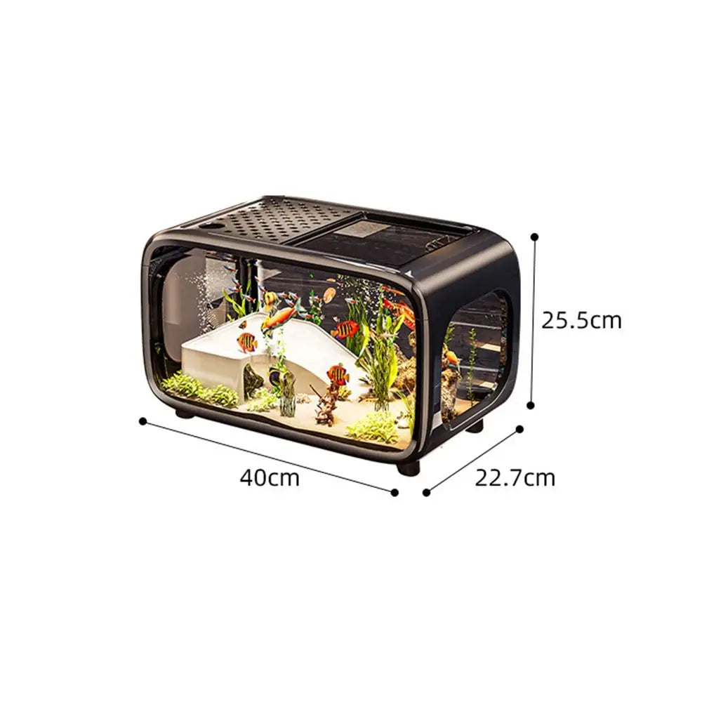 Durable Compact Aquarium Kit Transparent Drop Resistant Fish Tank Clear Viewing Desktop Aquarium Desktop