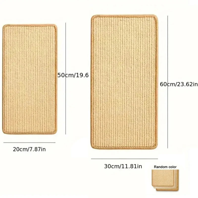 Rectangular cat scratcher with dimensions labeled on a white background