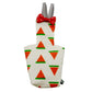 Pouch with watermelon pattern and red bow tie on a white background