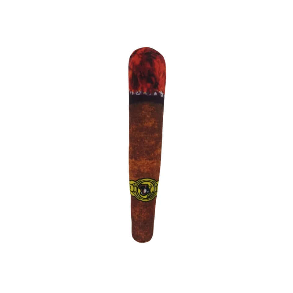 Skateboard deck with a red and brown design on a white background
