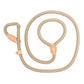 Beige dog leash with rose gold hardware on a white background