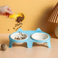 Ceramic Cat Bowl Double Bowl - Elevated Slanted Pet Food Water Bowls, High-Quality Kitten Feeding Drinking Bowls, Pet Supplies