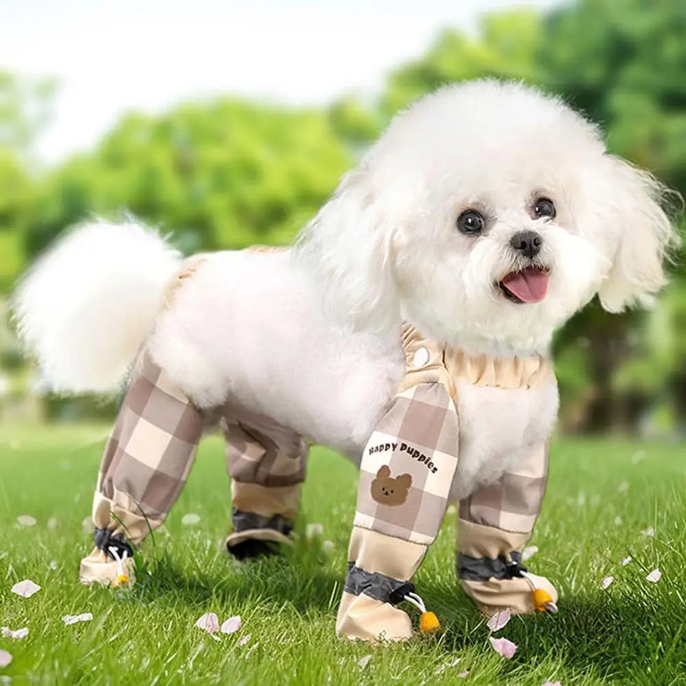 Spring And Summer Dog Outdoor Dustproof Pants Waterproof Dog Boots Rain Boots With Suspender For Small Dogs Outdoor Activit H8j1