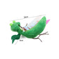 Green plush toy resembling a dragonfly with measurements on a white background