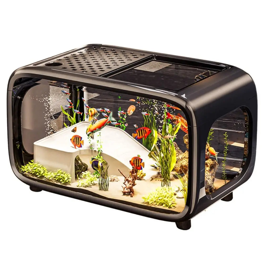 Durable Compact Aquarium Kit Transparent Drop Resistant Fish Tank Clear Viewing Desktop Aquarium Desktop