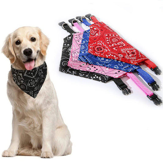 Dog Bandanas Large Pet Scarf Pet Cotton Plaid WashableBow ties Collar Cat Dog Scarf Large Dog Accessories Kerchief