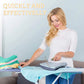 Woman ironing clothes on an ironing board with text 'QUICKLY AND EFFECTIVelly' above her.