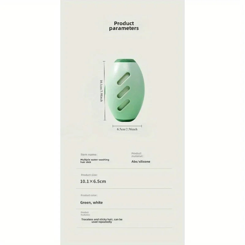 Green electronic device with product parameters on a light gray background