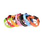 Set of colorful dog collars on a white background