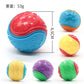 Colorful textured balls with measurements on a white background