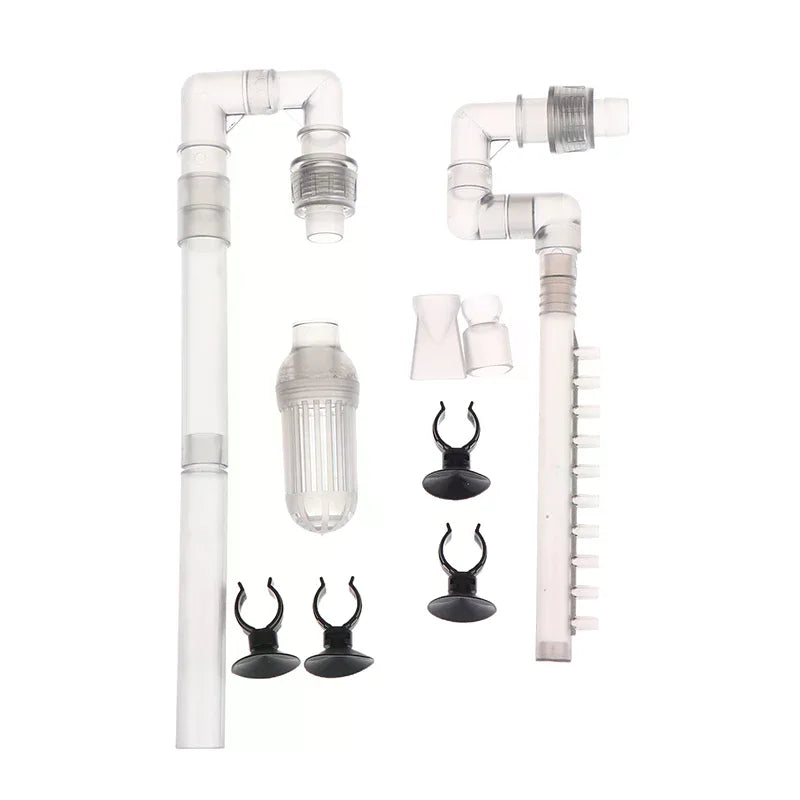 Aquarium Canister Filter Kit, External Fish Tank Filtration System, Inlet Outlet Tube, Rain Spray Bar, Outflow Pipe Complete Set