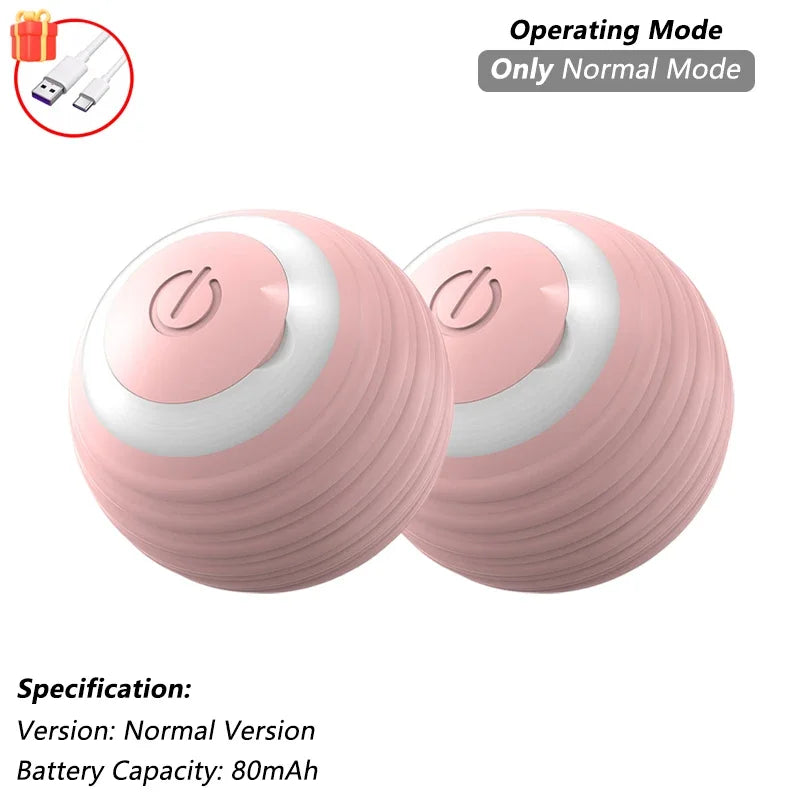 Two pink spherical devices with power symbols on a white background, featuring USB cable icon.