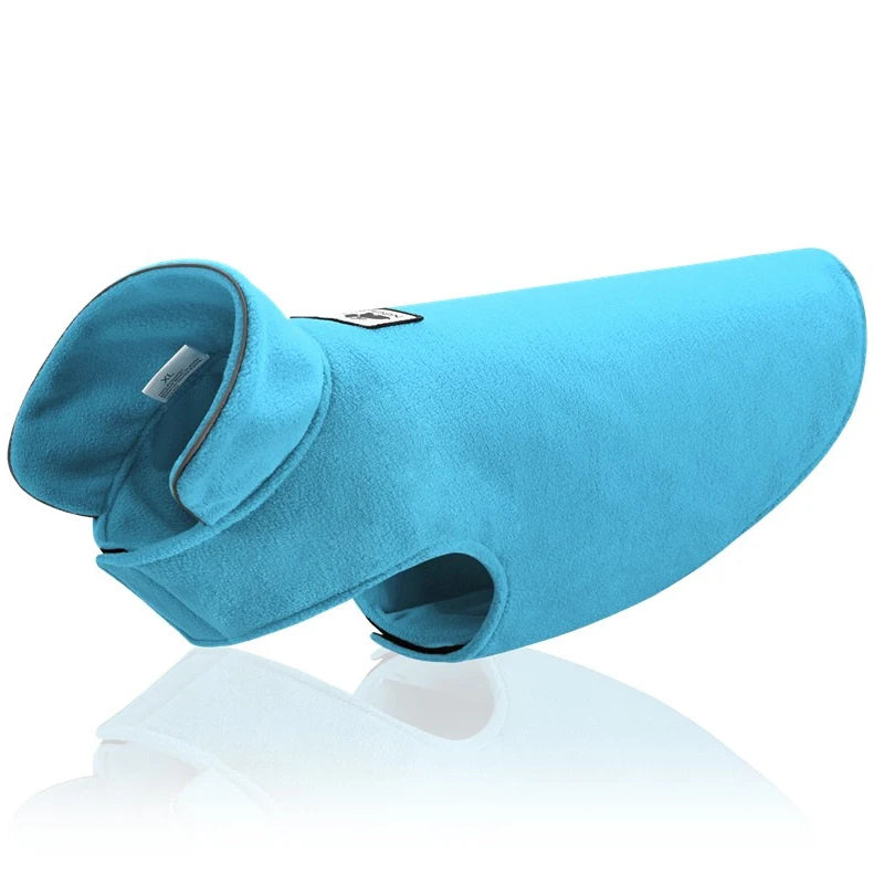 Blue dog coat on a white background