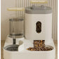 Pet feeding and water dispensing station with a 2300ml feeder and 1000ml water dispenser.