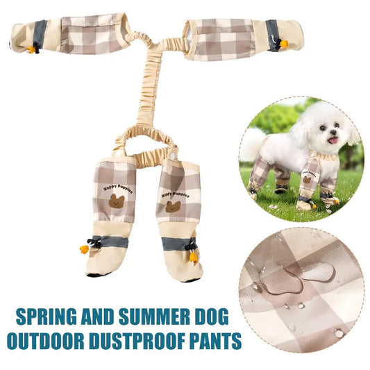 Spring And Summer Dog Outdoor Dustproof Pants Waterproof Dog Boots Rain Boots With Suspender For Small Dogs Outdoor Activit H8j1