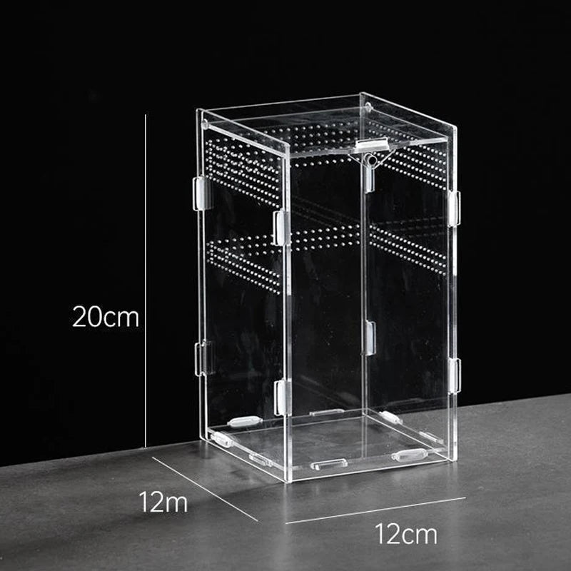 Terrarium Habitat Insect Spider Lizard Scorpion Feeding Cage Arboreal Enclosure Case Acrylic Transparent Reptile Breeding Box