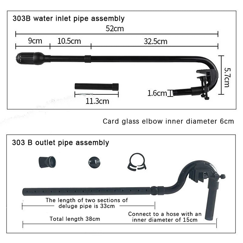 Aquarium Canister Filter Kit, External Fish Tank Filtration System, Inlet Outlet Tube, Rain Spray Bar, Outflow Pipe Complete Set