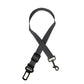Black dog leash with clip on a white background