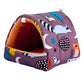 Pet bed with animal pattern on a white background