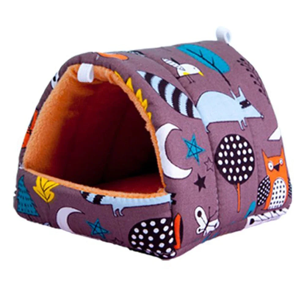 Pet bed with animal pattern on a white background