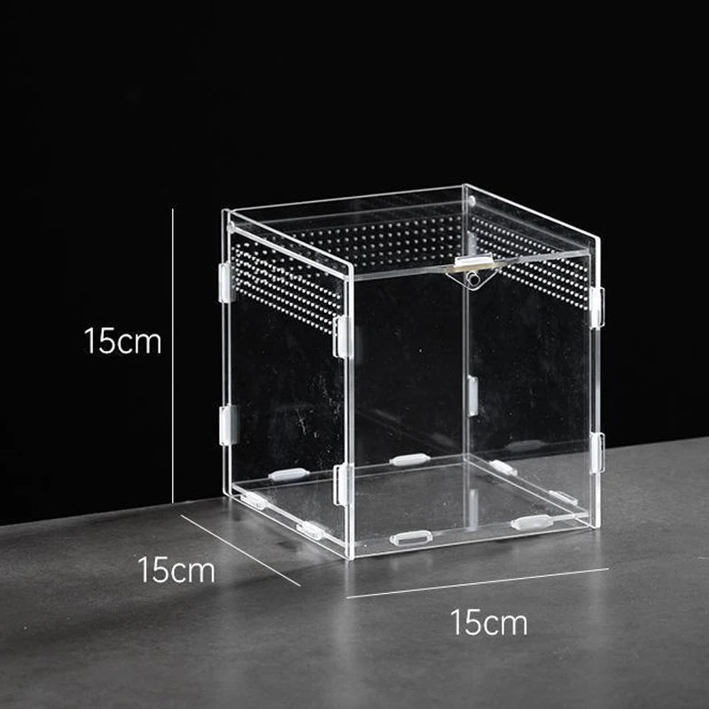 Terrarium Habitat Insect Spider Lizard Scorpion Feeding Cage Arboreal Enclosure Case Acrylic Transparent Reptile Breeding Box
