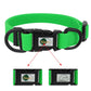 Green dog collar with black buckle on a white background, featuring the Nimble brand.