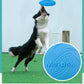 Dog catching a blue frisbee with 'Meianu' branding inset.
