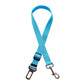 Blue dog leash with clip and carabiner on a white background