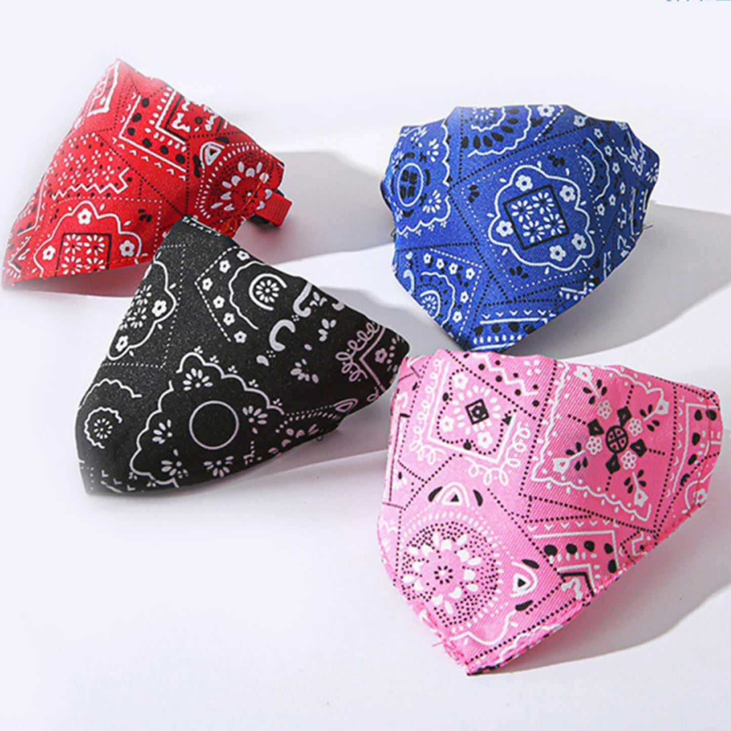 Dog Bandanas Large Pet Scarf Pet Cotton Plaid WashableBow ties Collar Cat Dog Scarf Large Dog Accessories Kerchief