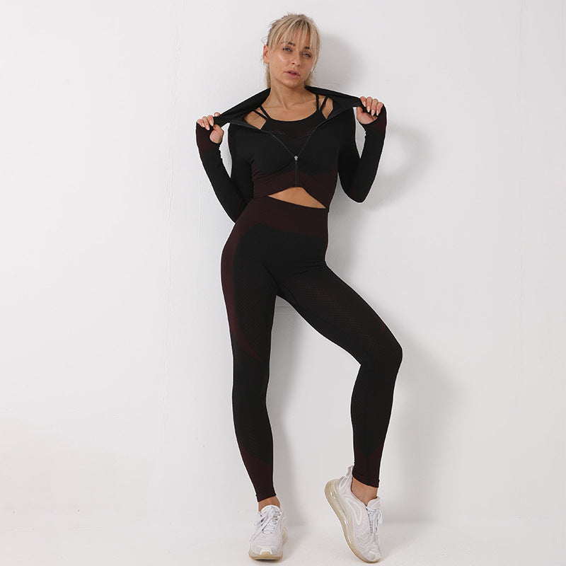 Gym Crop Top Sports Bra Leggings Set