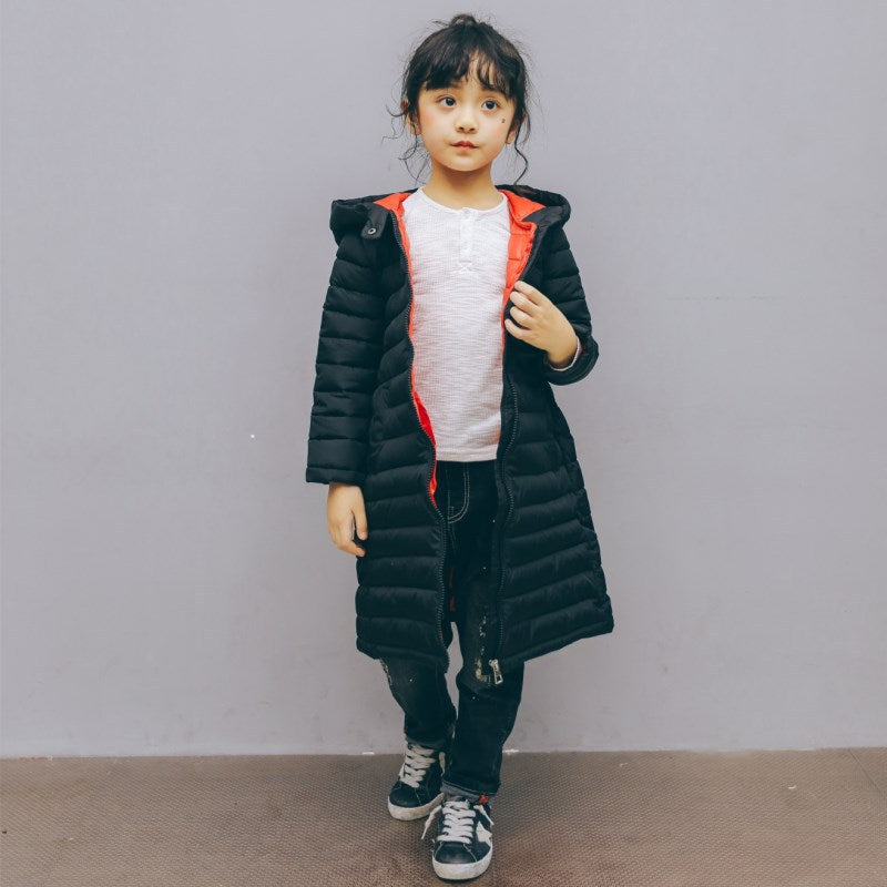 Vêtements chauds d'hiver en coton pour enfants mi-longs