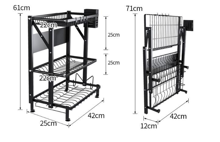 Installation-free Integrated Kitchen Supplies Storage Rack Stainless Steel