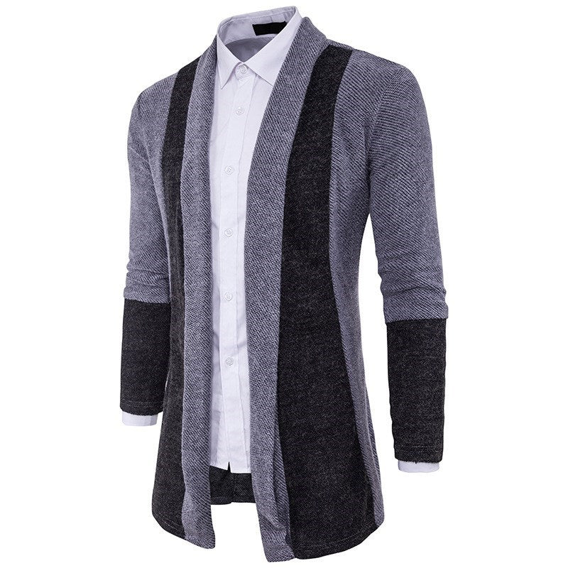 Cardigan Sweater Mens Casual Coat Knitwear Coat Men Clothing grey