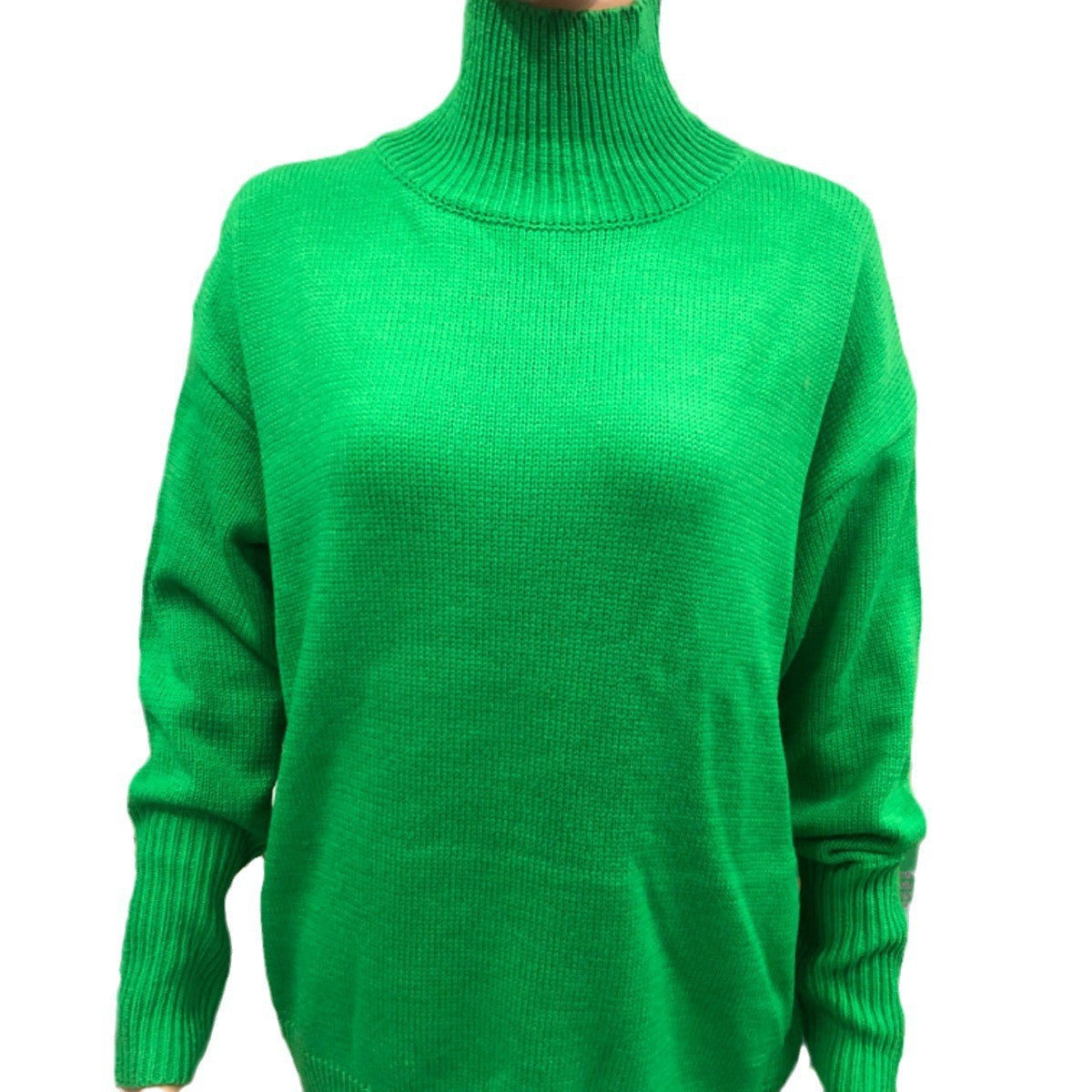 Sweater - Women's Long-sleeved Pullover Solid Color Sweater green