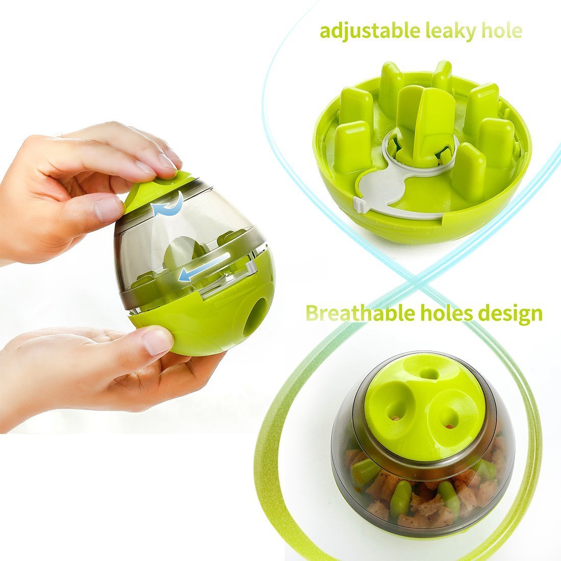 Hundefutterbälle Tumbler Pet Puppy Feeder Dispenser Bowl Toy Leak Food Interaktives Pet Tumbler Feeder Food Automatischer Spender Bowl Interactive Balls