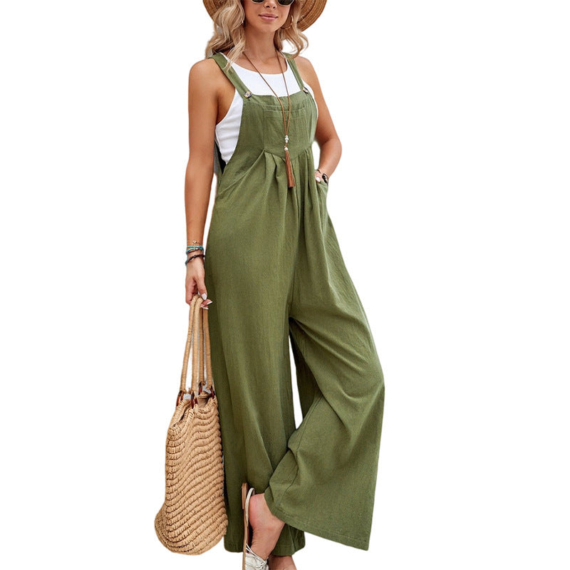 Jumpsuits - Women Long Bib Pants Overalls Casual Loose Rompers Jumpsuits With Pockets