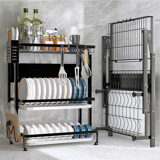 Installation-free Integrated Kitchen Supplies Storage Rack Stainless Steel