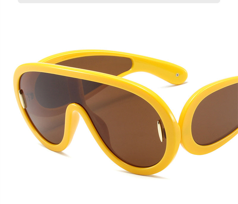 Large Rim One-Piece Sunglasses For Women