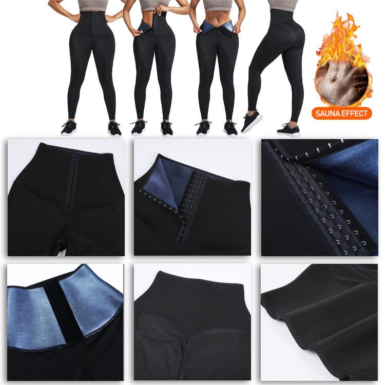 "Sauna Fitness Long Pants: Thermo Sweat Leggings for Exercise and Slimming Training"