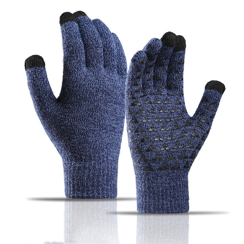 Winter-Strickhandschuhe für Männer und Frauen, warm, Radfahren, Anti-Kälte, rutschfest, dreieckig, versetzt, warme Handschuhe